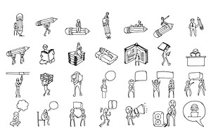 67 People Doodle Icons