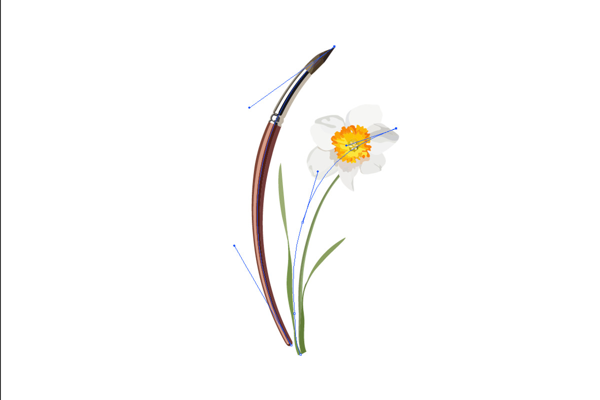 Vector object brushes. Daffodils preview 2