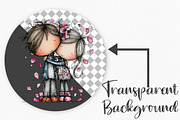 Whimsical Valentine Couple Clipart, an Illustration by Canvas Craft (Thumbnail 2 of 6)