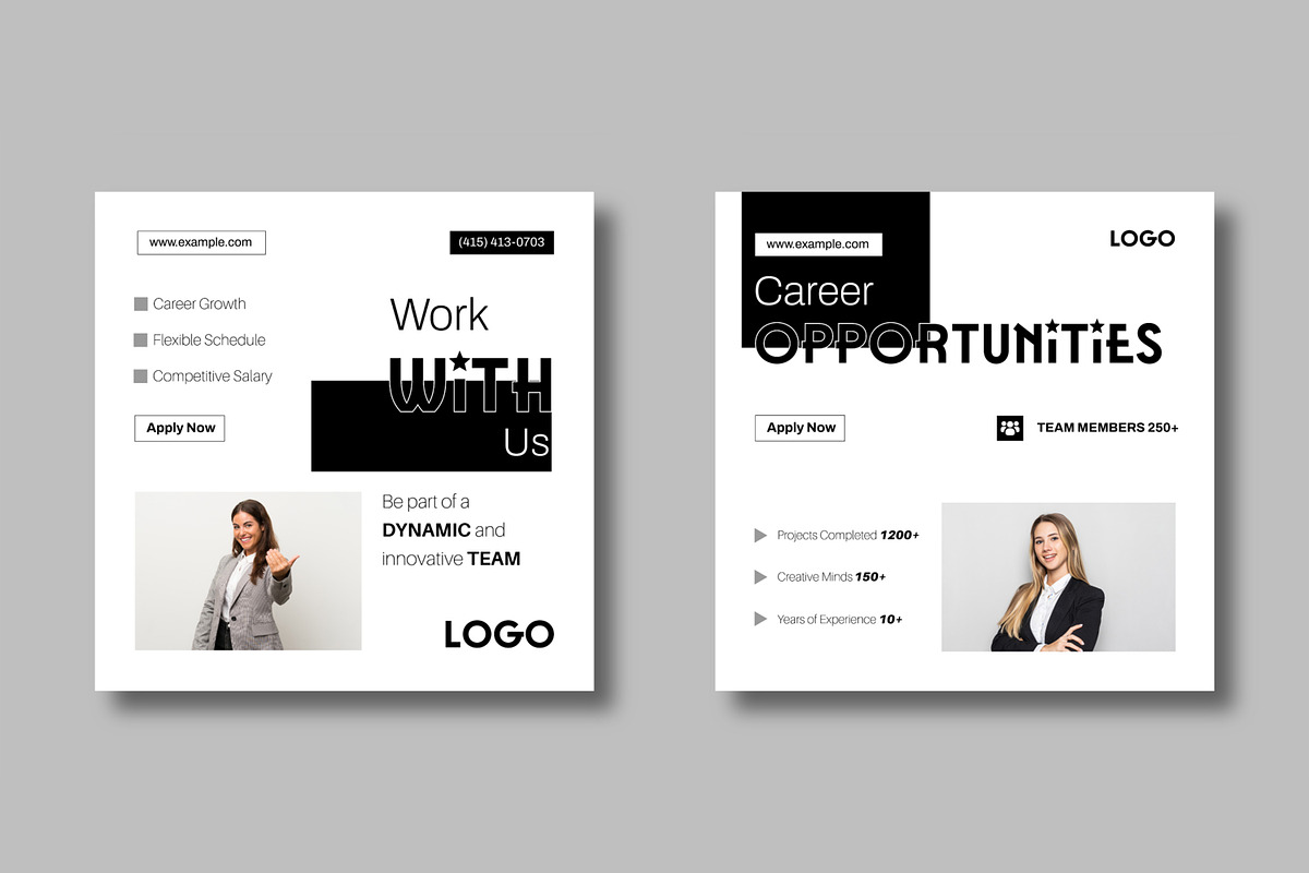 Modern Job Hiring Social Media Post, a Social Media Template by MightyDesign (Photo 5 of 8)
