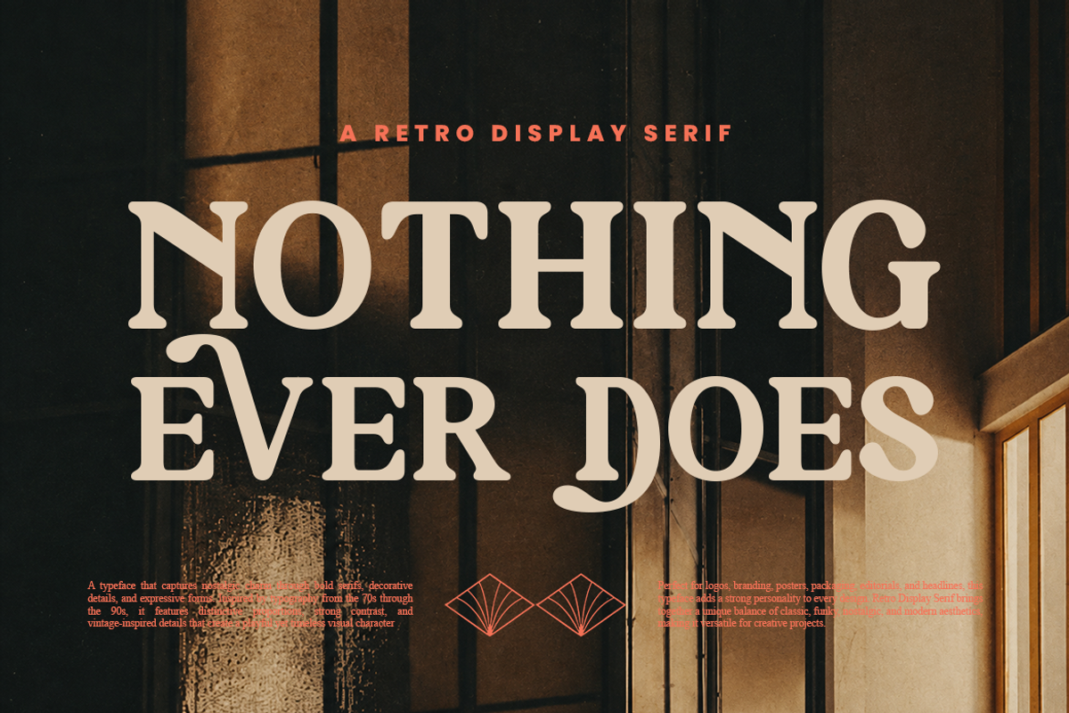 Davenia Retro Display Font, a Serif Font by Vadovastd (Photo 6 of 11)
