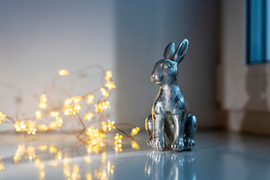 A single silver-colored rabbit figur, a Holiday Photo by Imaginarium