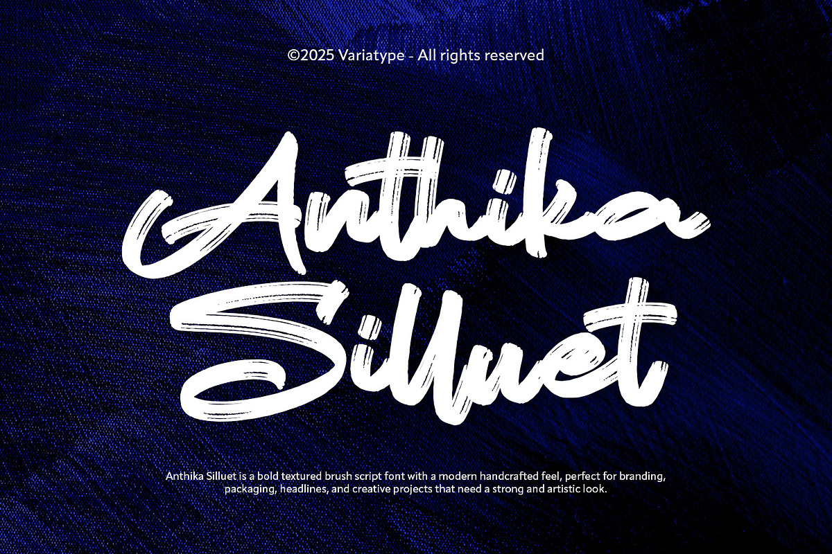 Anthika Silluet – Brush Script Font, a Handwritten Font by Variatype (Photo 1 of 8)