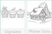 Winter Holidays Xmas Coloring Pages, a Seasonal Illustration by Nuvame Arts & Designs (Thumbnail 5 of 19)