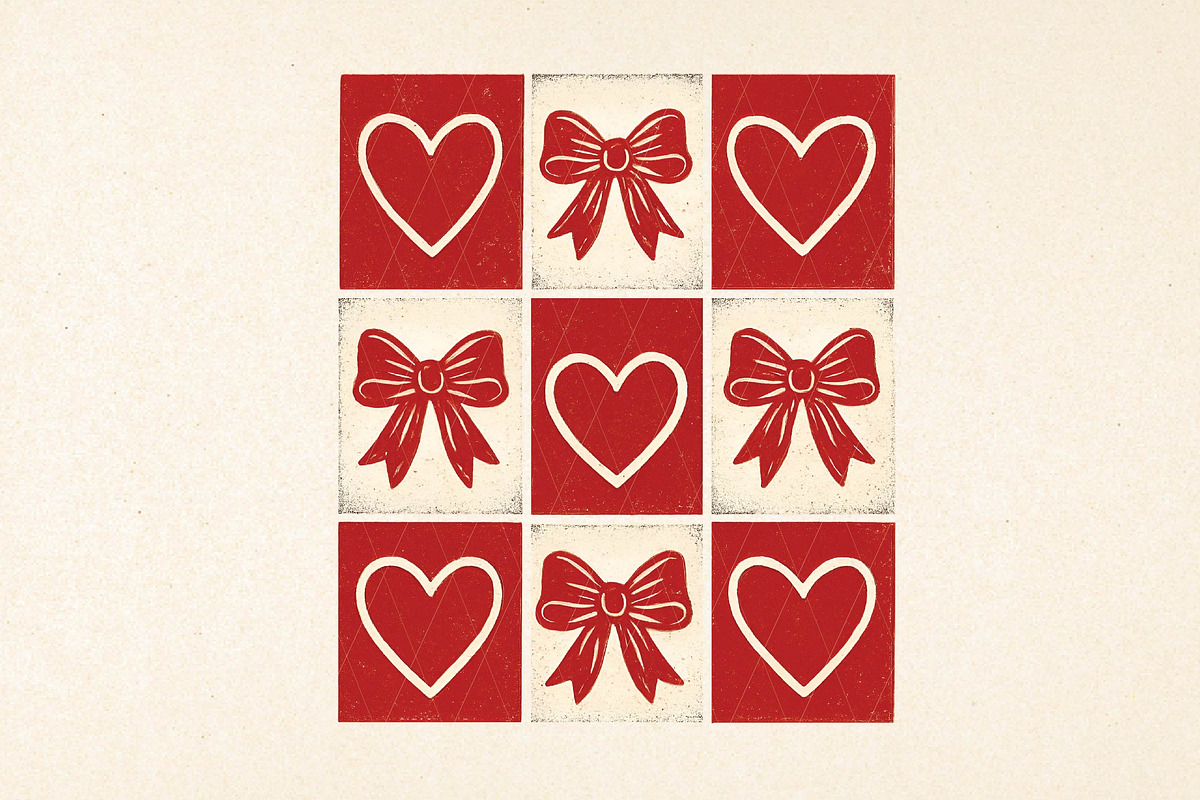 Retro Checkered Valentine's SVG PNG, an Illustration by DreamPrint404 (Photo 1 of 8)