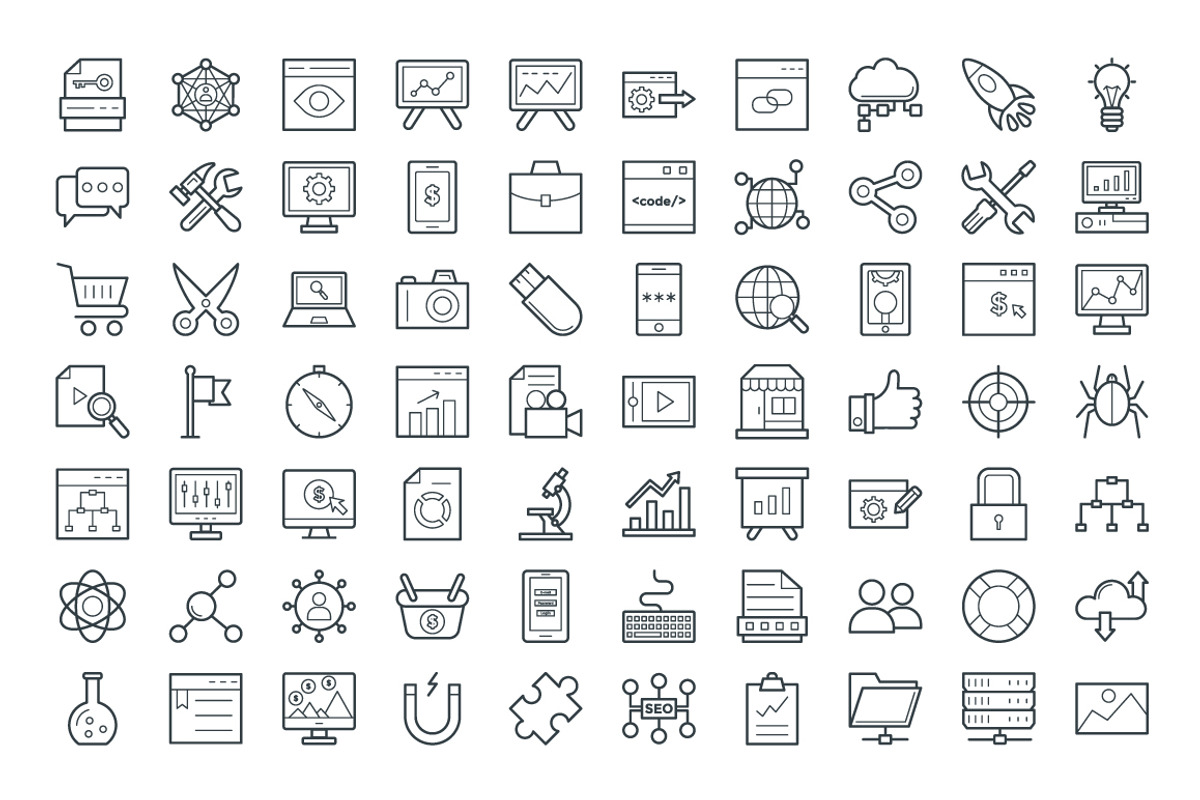 100+ SEO and Internet Marketing Icon, an Outline Icon by Vectors Market (Photo 2 of 3)