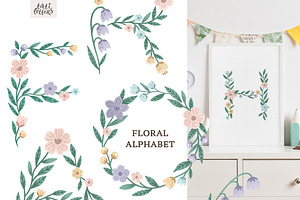 Pastel Floral Alphabet Letters