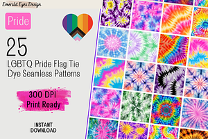 25 LGBTQ Pride Tie Dye Patterns, a Pattern Graphic by Emerald Eyes Design