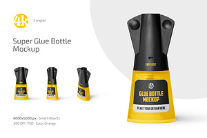 Super Glue Bottle Mockup Set, a Packaging Mockup by Country4k
