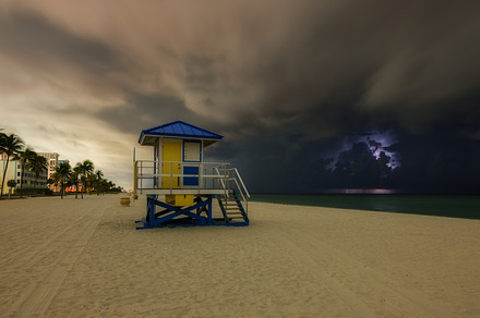 Thunderstorm at Miami beach