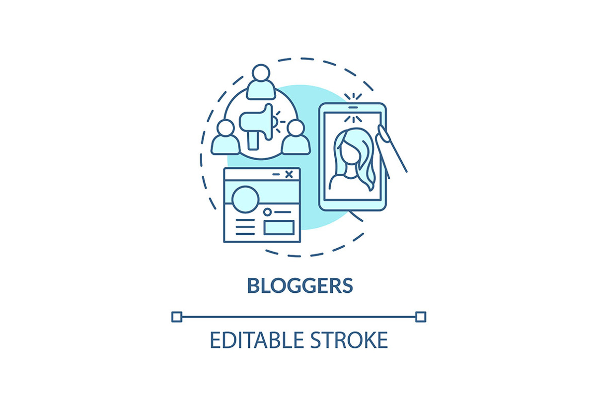Blogger turquoise concept icon, an Icon by IMG Visuals