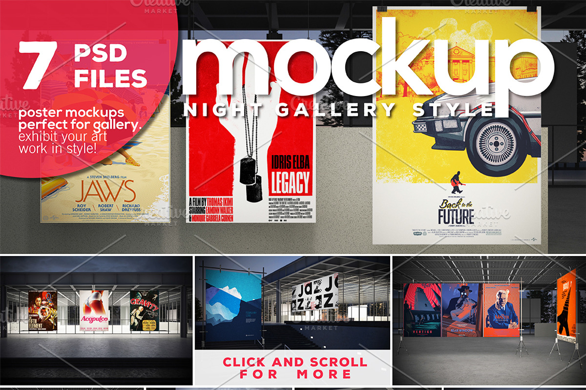 Poster Mockup Vol.4-Night Gallery, a Product Mockup by Northern Kraft