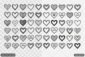 Doodle Heart SVG Set, a Nature Photo by Actual Pixel