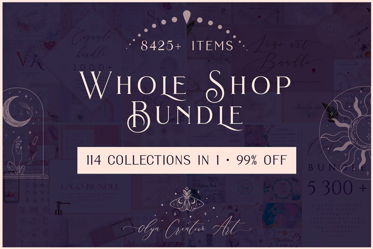 SALE Whole Shop Bundle.Dream Bundles, a Background Graphic by Olya Creative (Photo 1 of 20)