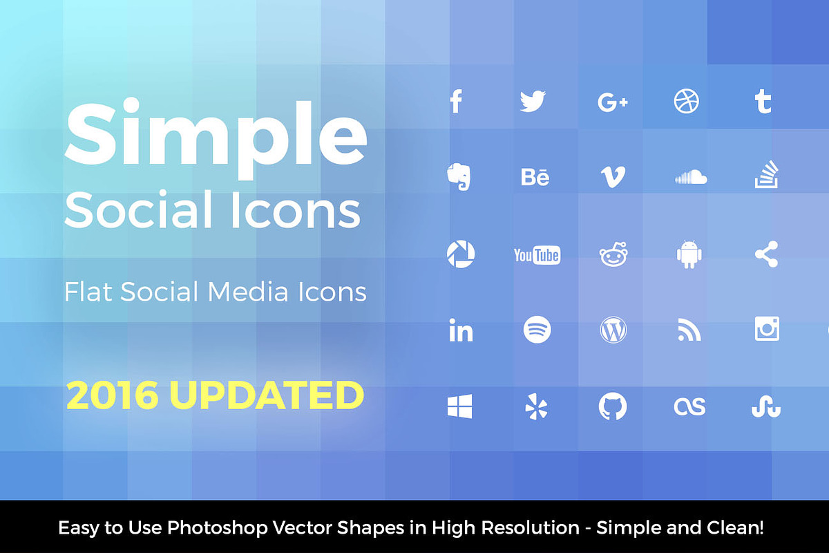 Simple Social Media Icons, an Icon by Design Bits