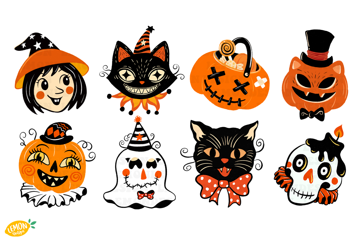 Vintage Halloween Hand Drawn PNG, a Seasonal Illustration by LemonDesign (Photo 2 of 4)