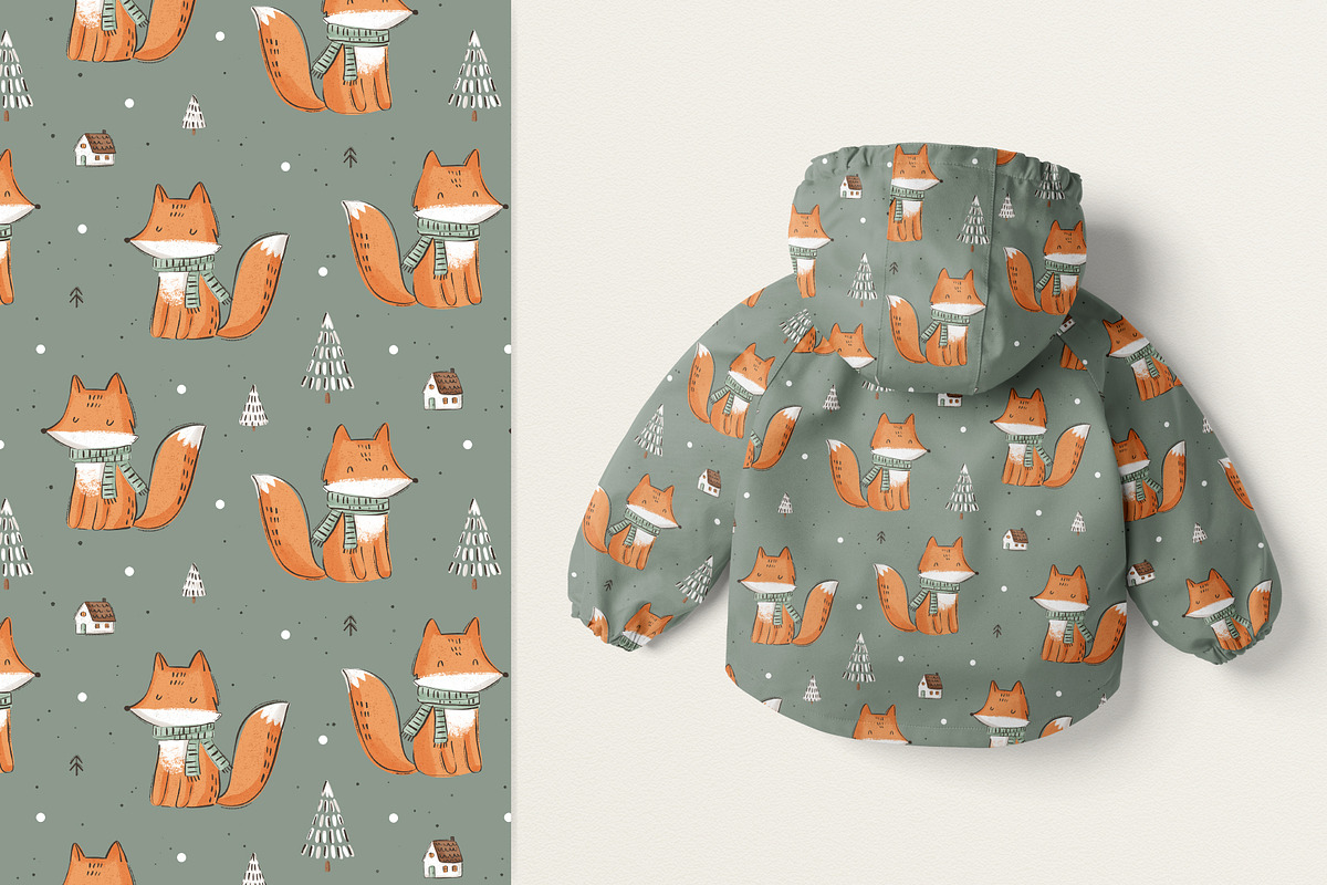 Winter fox, a Pattern Graphic by Olena Kuznietsova (Photo 5 of 10)