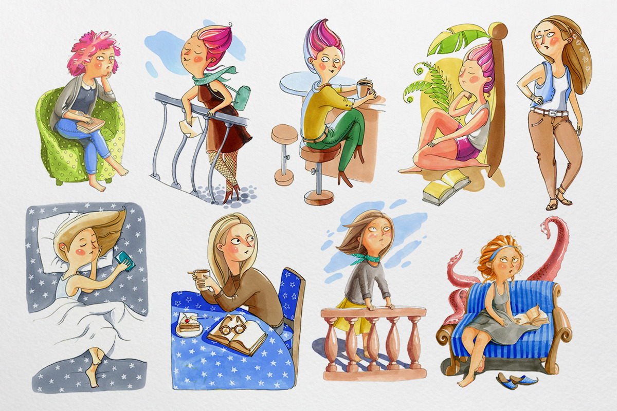 Color illustration about the girl, an Illustration by katyabuslaeva (Photo 2 of 4)