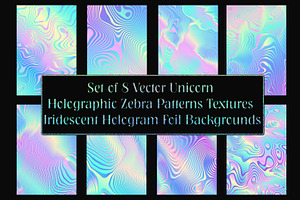 Vector Unicorn Holographic Patterns