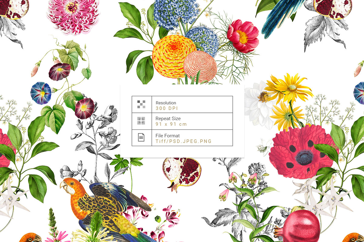 Paradise Florals Prints & Motifs, a Pattern Graphic by TSTUDIO (Photo 2 of 13)