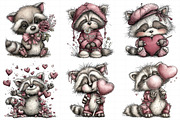 Valentine's Whimsical Raccoon Clipar, an Illustration by Daily.Designs (Thumbnail 7 of 8)