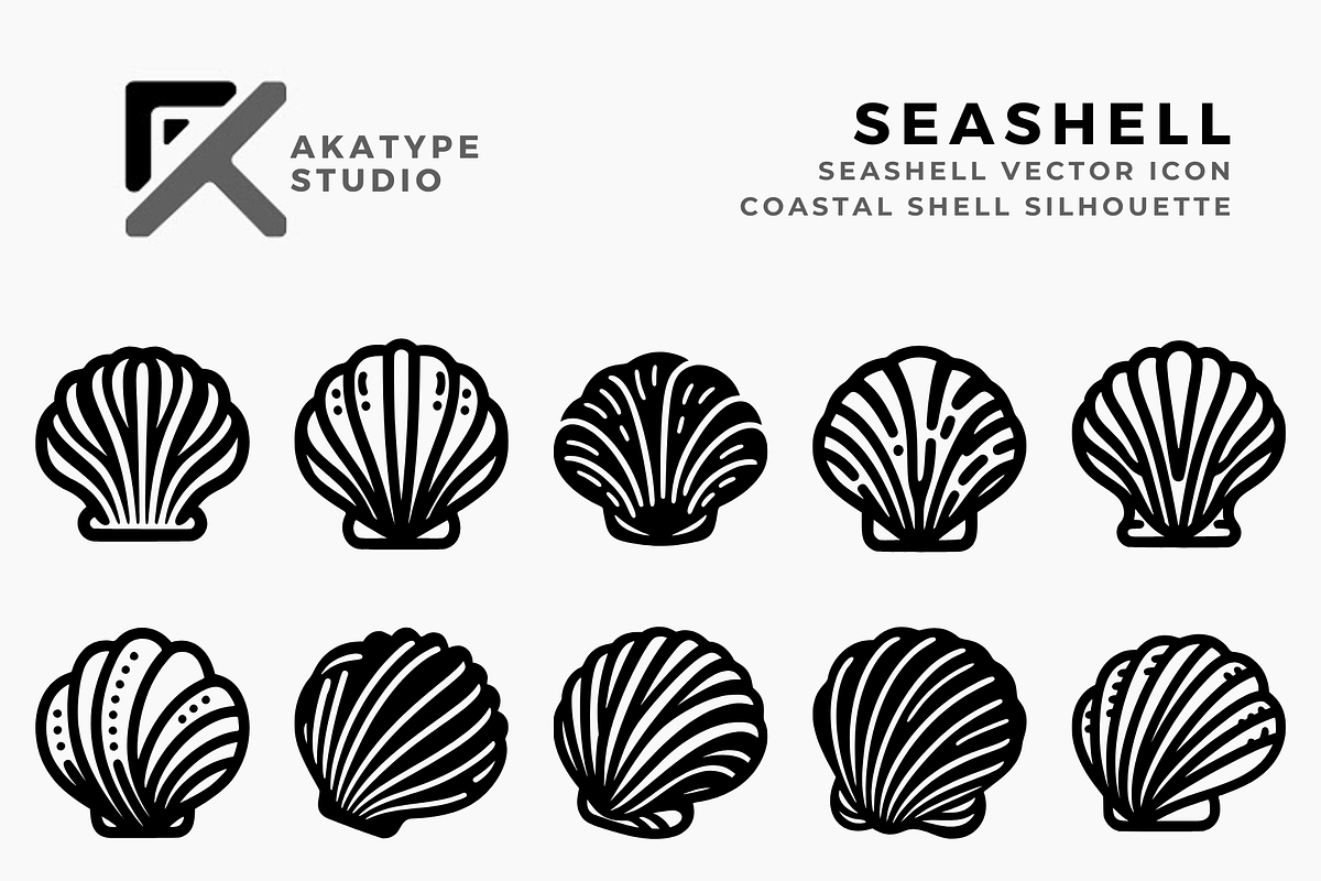 Seashell Icon Vector, a Solid Icon by Akatype Studio (Photo 1 of 3)