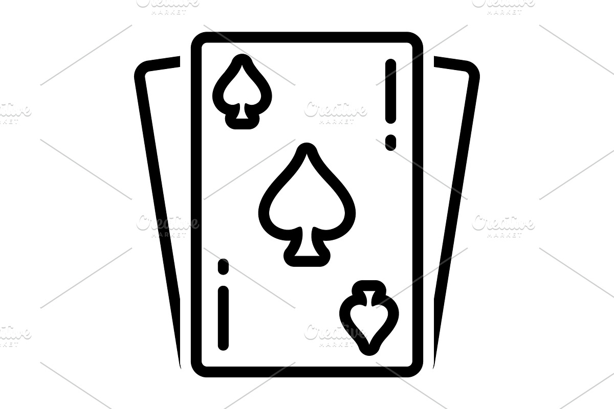 Ace playing black icon, an Outline Icon by Creative priyanka