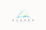 Alaska Abstract Aurora Mountain Logo, a Branding & Logo Template by Signatoro (Thumbnail 2 of 2)