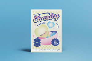 Pink Y2K Charity Flyer Set