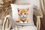 Watercolor Cat Clipart PNG, an Illustration by Pixels.Craft (Thumbnail 7 of 7)