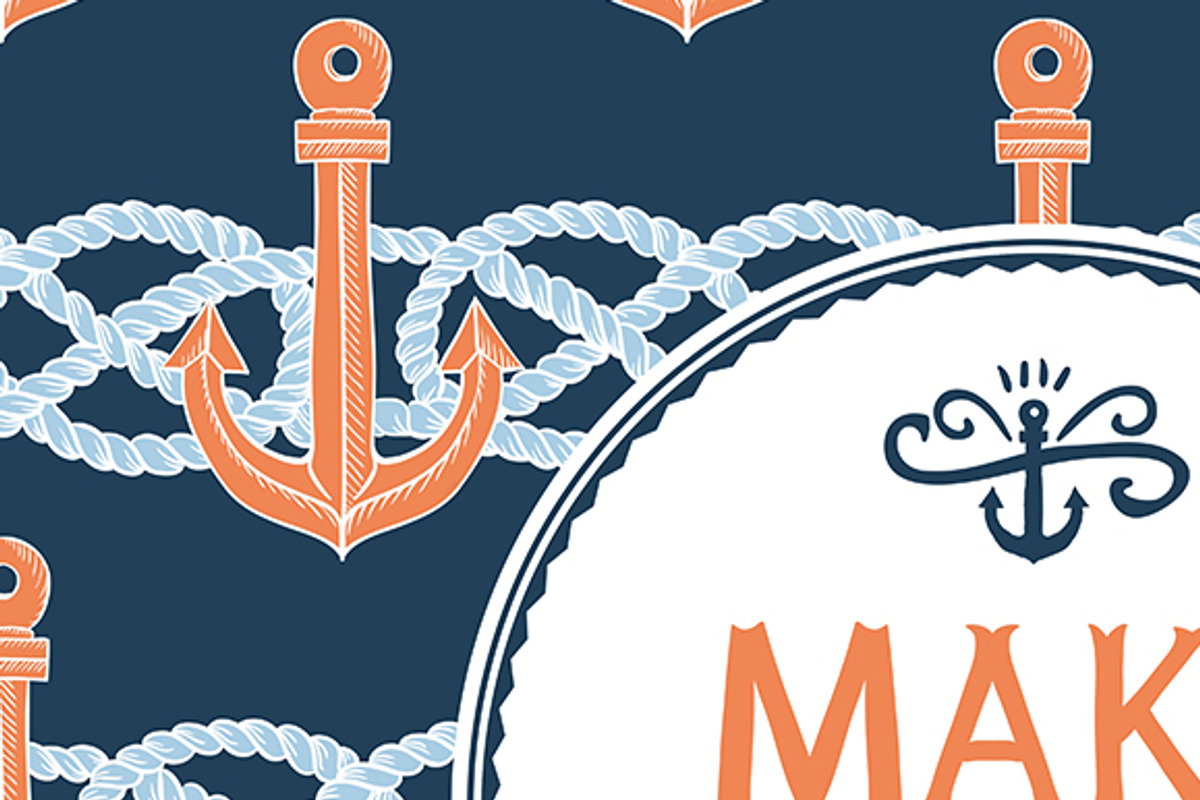 Marine symbol on seamlles background preview 2