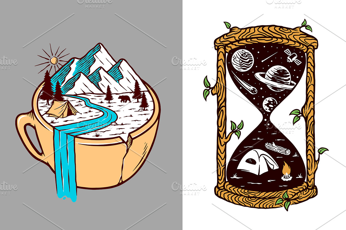 25 in 1 Bundle - Beach & Mountain, a Seasonal Illustration by gunaonedesign (Photo 19 of 21)