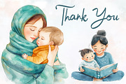 Pastel Teal Mother and Child Mothers, an Illustration by RobertsArt (Thumbnail 7 of 7)
