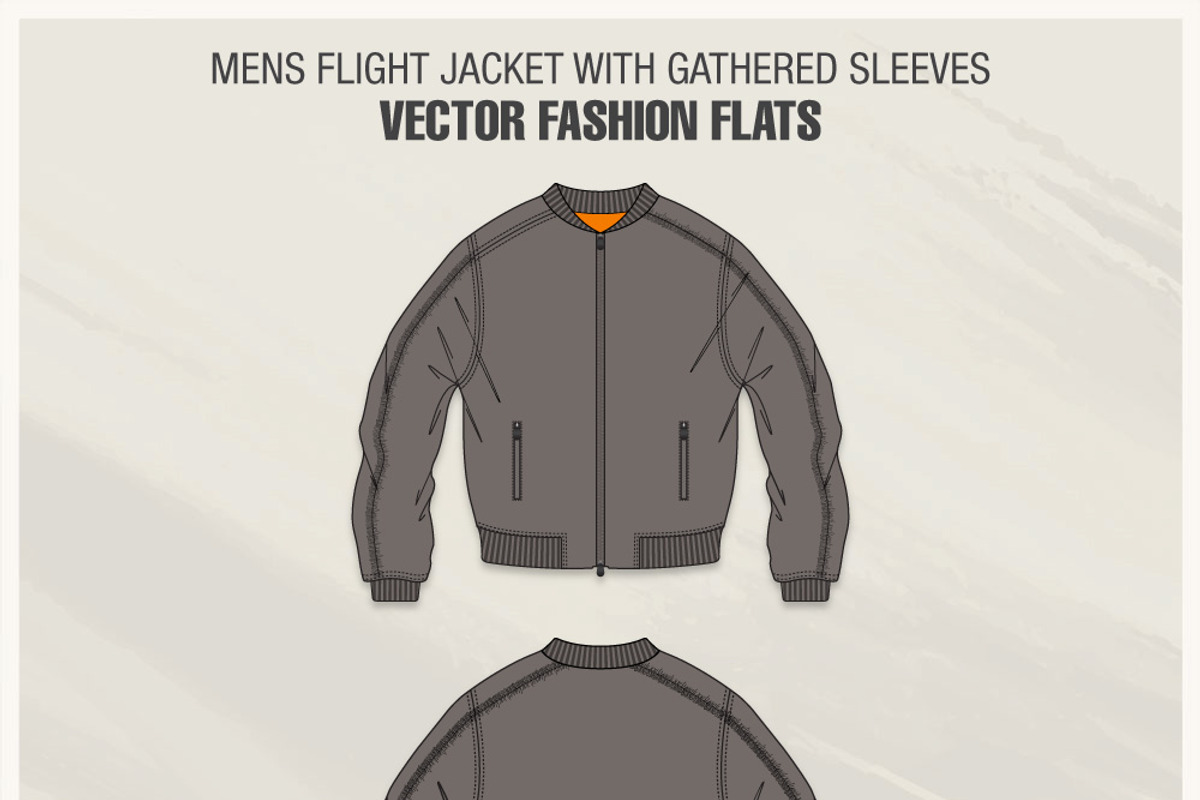 Mens Flight Jacket Fashion Flat, an Illustration by VECFASHION (Photo 1 of 5)
