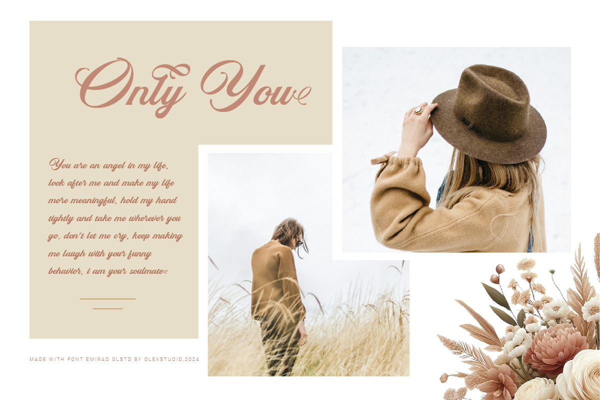 EMIRAD Olstd - Script, a Script Font by Olexstudio (Photo 3 of 7)