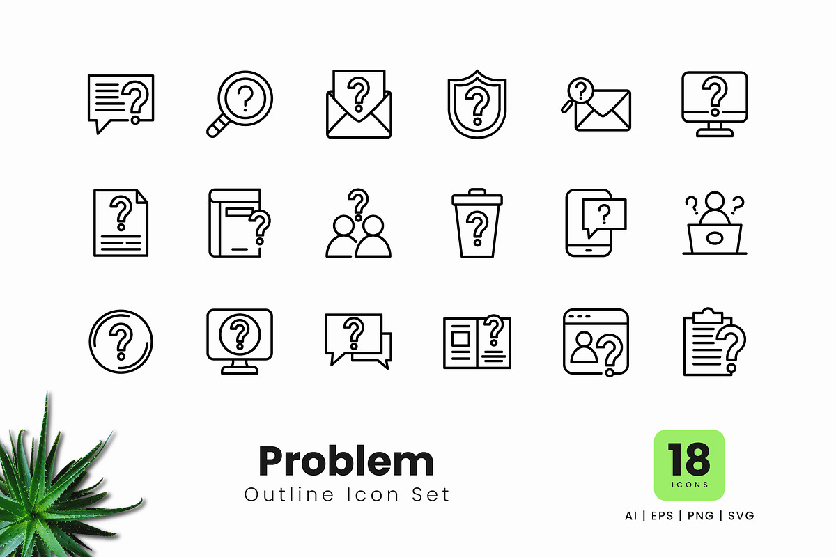 Problem Outline Icons, an Outline Icon by Zeer Graphic (Photo 2 of 2)