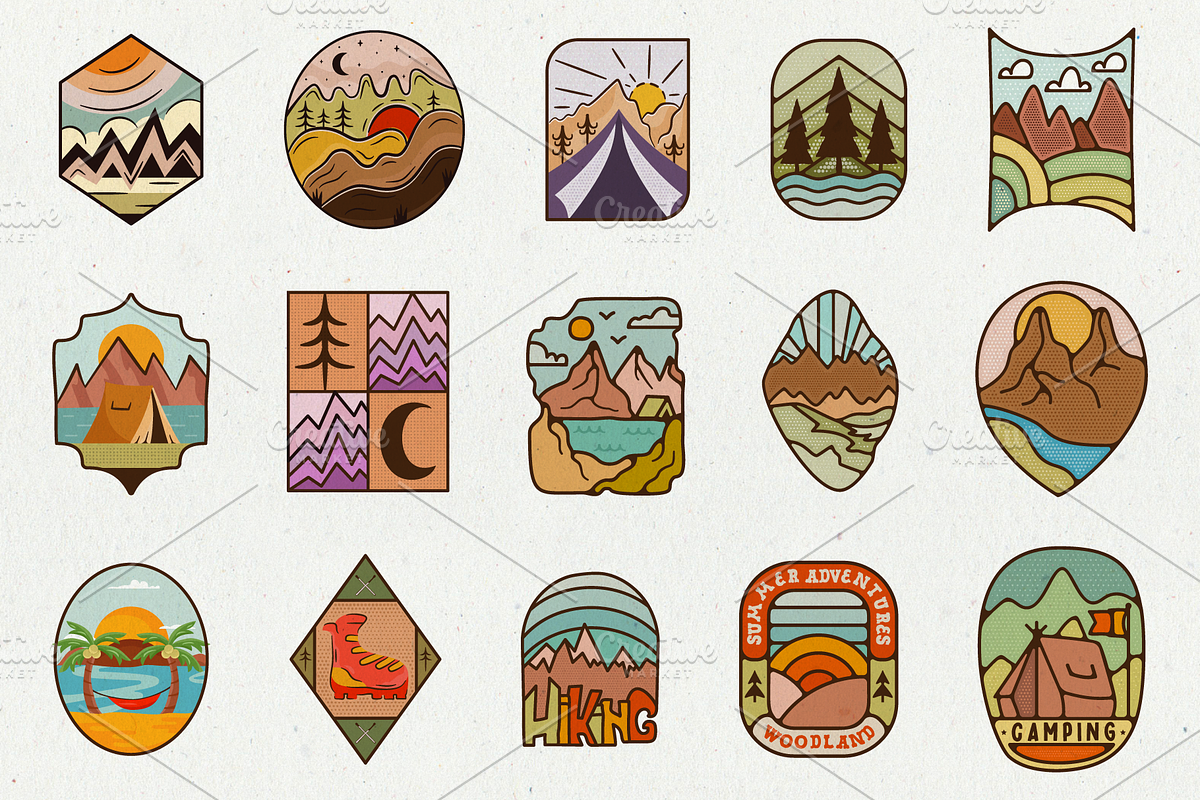 Camping Badges. Summer Travel Logos, a Branding & Logo Template by JeksonGraphics (Photo 3 of 7)