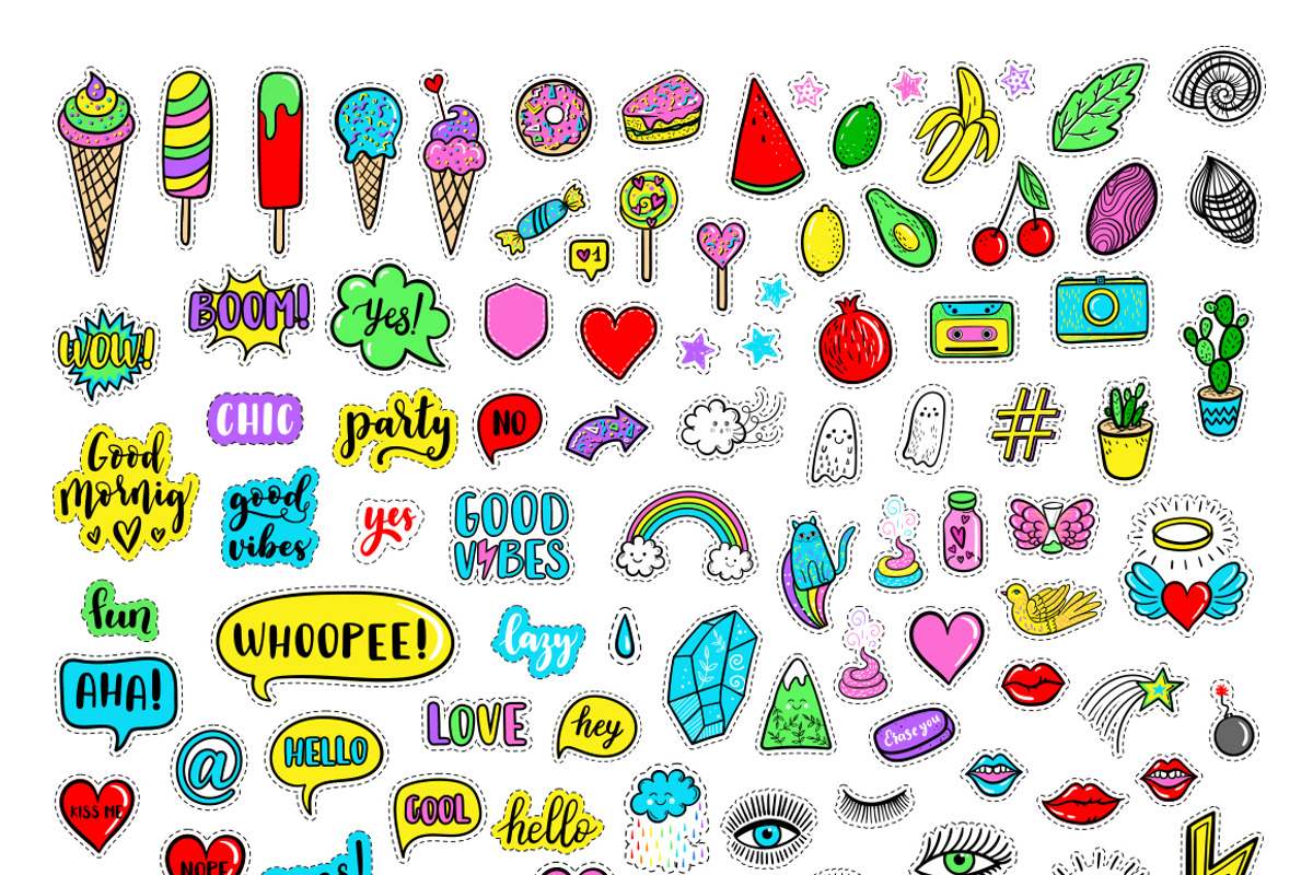 100+ Funny patches + 36 patterns, a Pattern Graphic by Midstream (Photo 3 of 10)