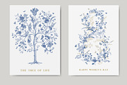 The Tree of Life. Blue and white, a Decorative Illustration by olga.korneeva (Thumbnail 10 of 12)