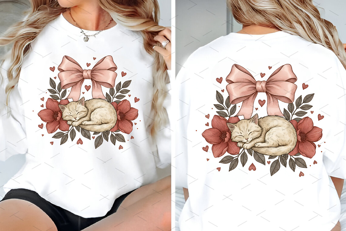 Valentines Day Cat and Coquette Bow, an Illustration by Libby Wishes (Photo 6 of 7)