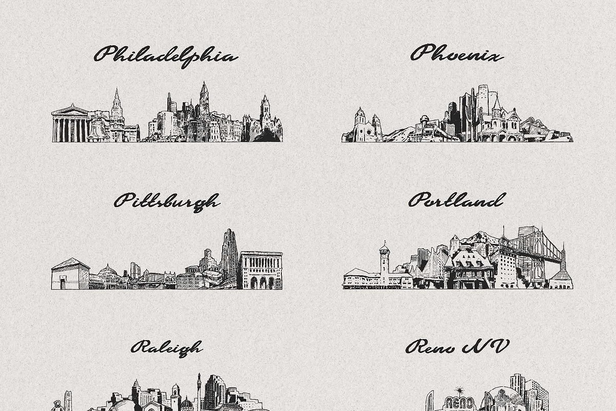 City skylines of the The USA, a Work Illustration by TheMountBirdStudio (Photo 6 of 9)