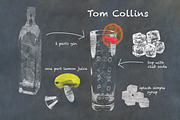 Classic Cocktail Chalkboard Sketches, an Object Illustration by karenfoleyphoto (Thumbnail 28 of 30)