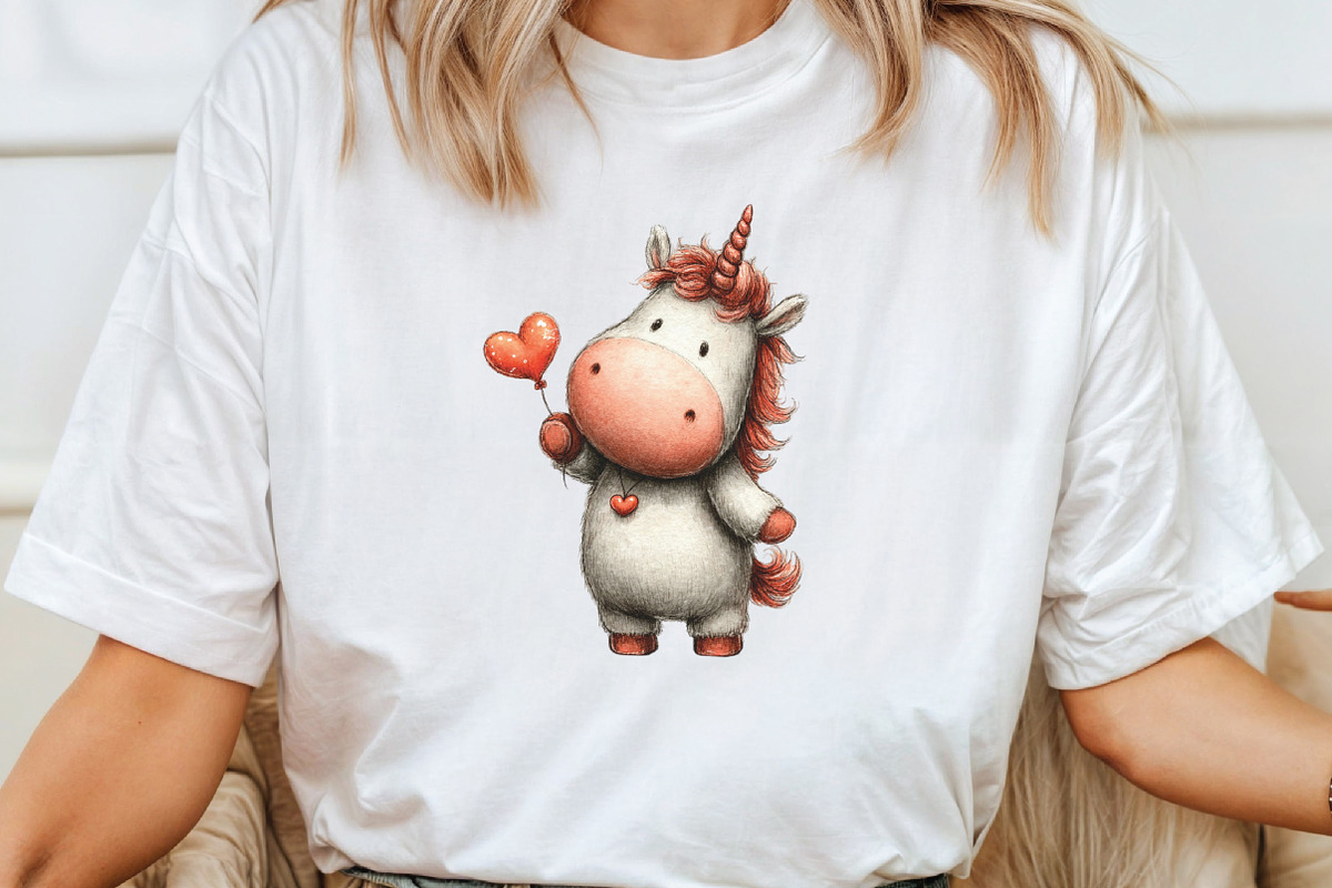 Whimsical Valentine Unicorn Clipart, an Illustration by CraftArtStudio (Photo 5 of 6)