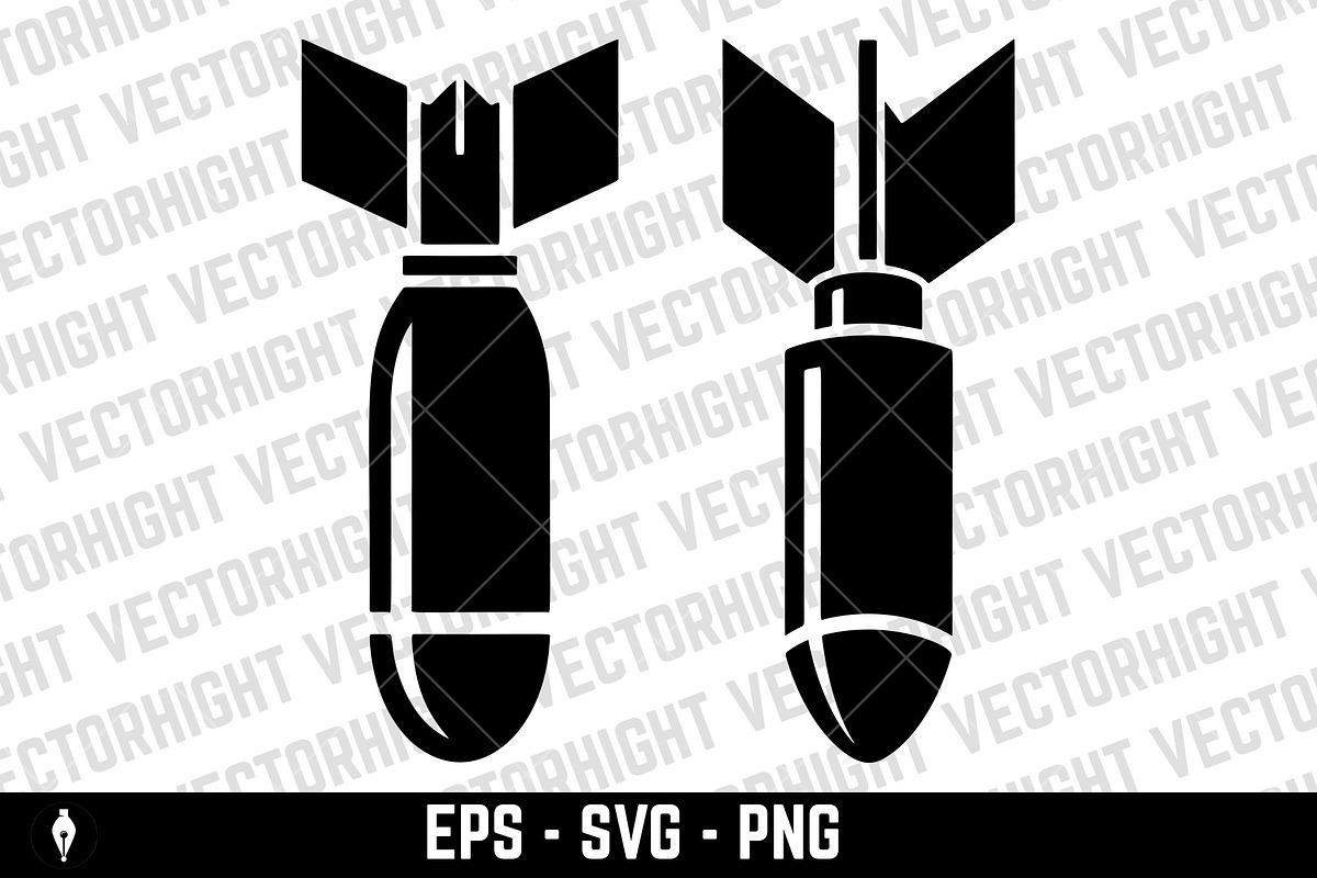 Stylized, classic falling bomb, an Object Graphic by Vectorhight (Photo 2 of 3)