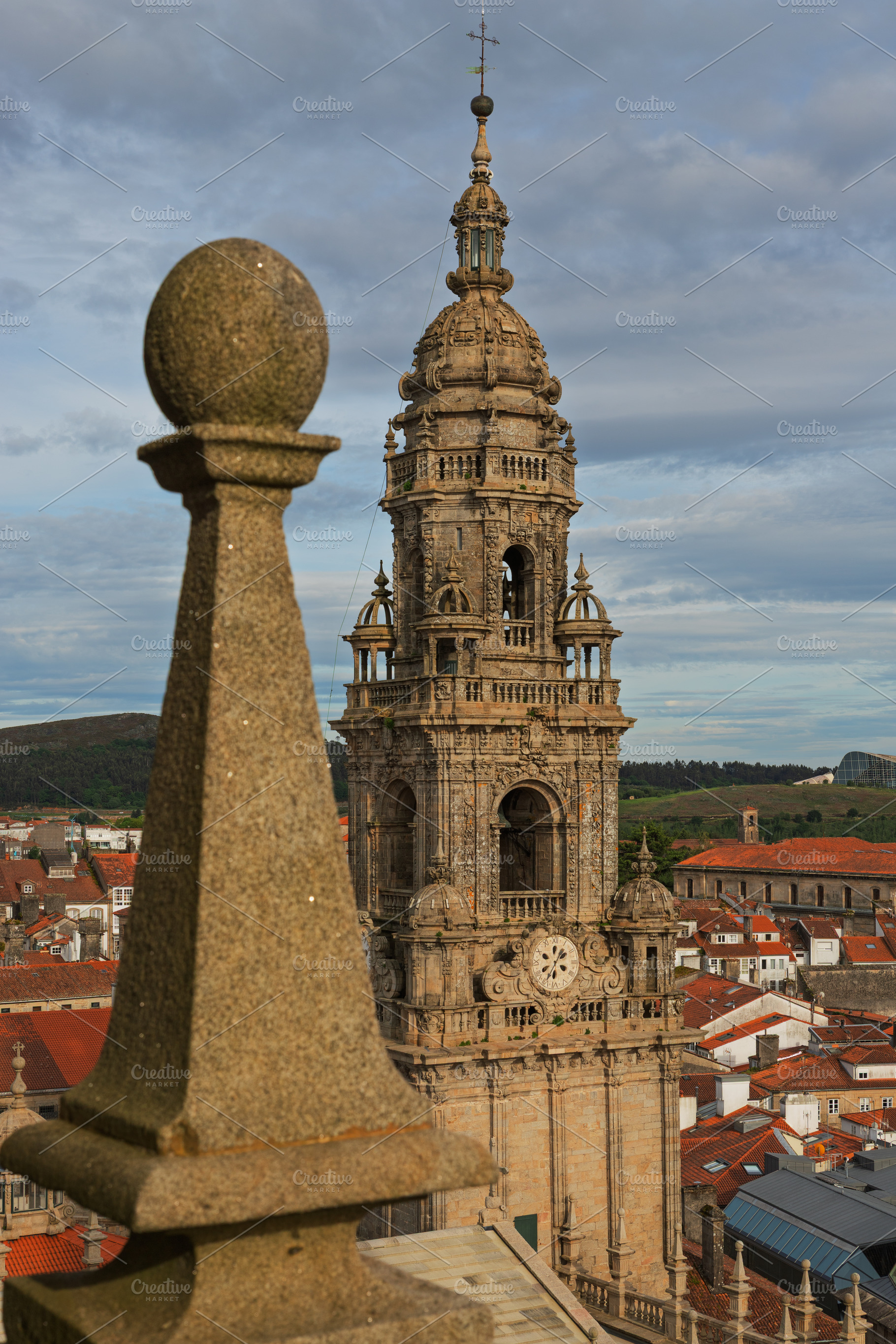 Monumental Baroque Bell Tower Above, an Architecture Photo by Perpis