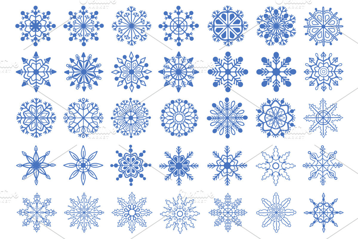 Christmas fantasy. Set snowflakes2, a Decorative Illustration by BrushArtDesigns (Photo 2 of 9)