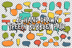 46 Hand Drawn Speech Bubbles Pack