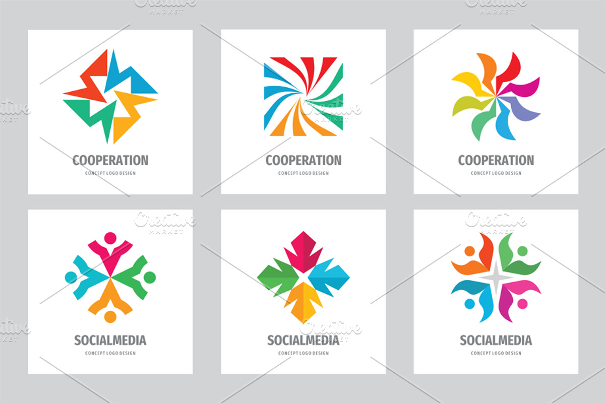Cooperation Comminication Logo Set, a Branding & Logo Template by serkorkin