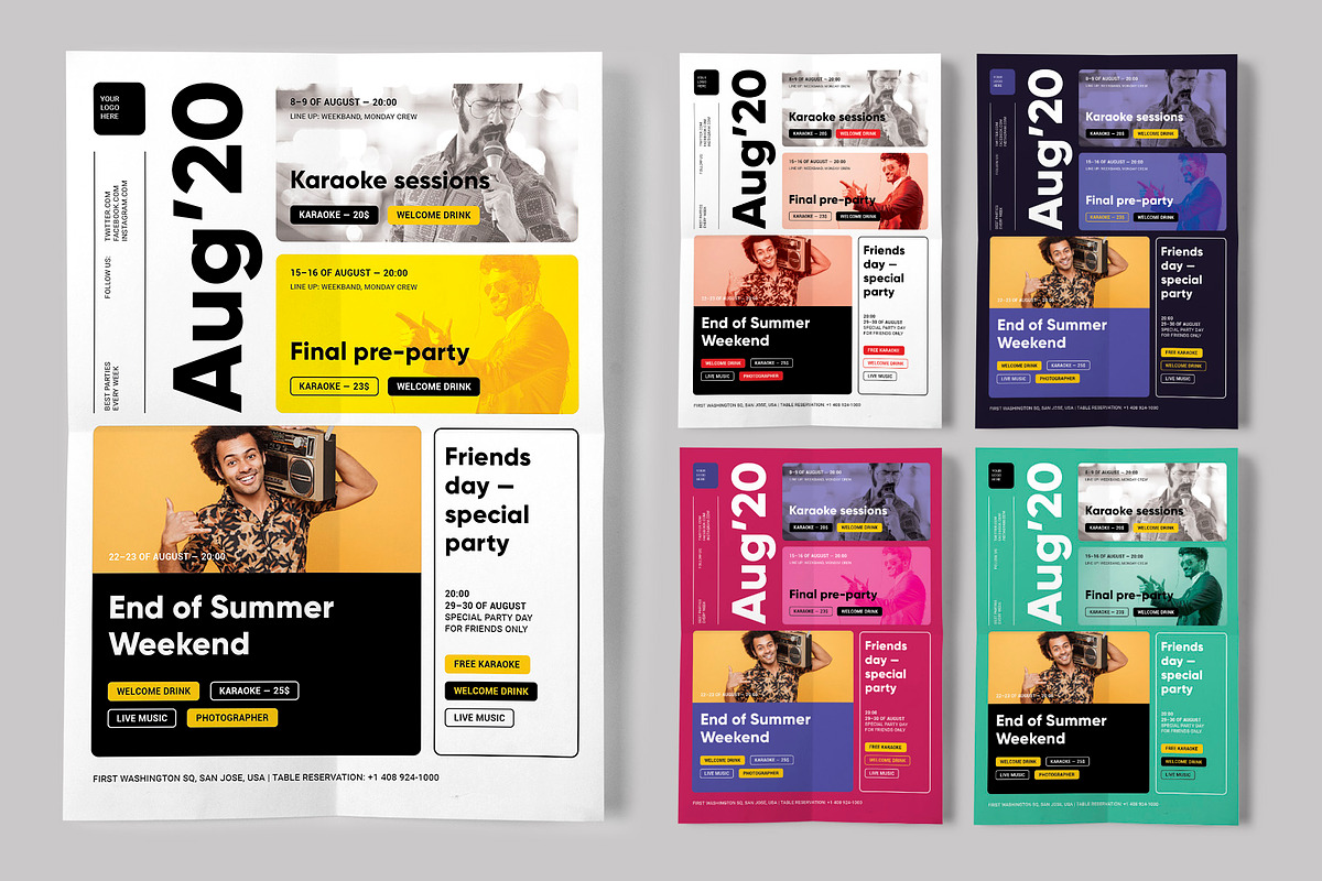 Party Event Schedule Poster Template, a Flyer Template by EDT.Graphics