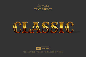 Gold Text Effect Classic Style